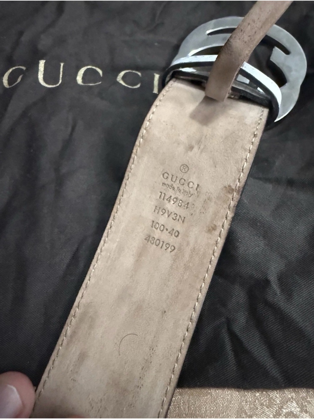 Gucci Red & Green Web Stripe Belt with White Trim and Silver GG Buckle - Picture 6 of 7